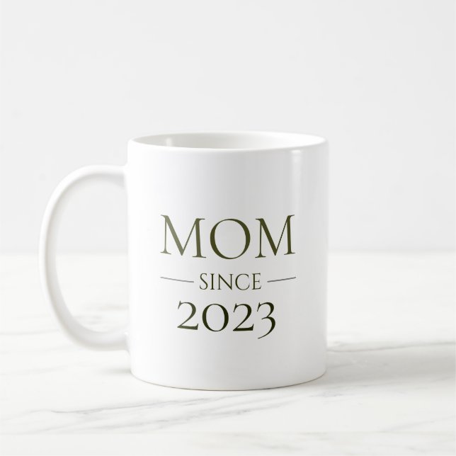 Caneca De Café Mãe Desde Personalizado Ano Minimal Maternidade (Esquerda)