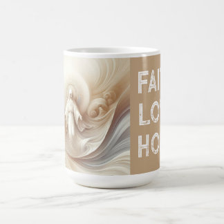 Caneca De Café Mãe Divina Bênção Entre Tons Brancos Moles