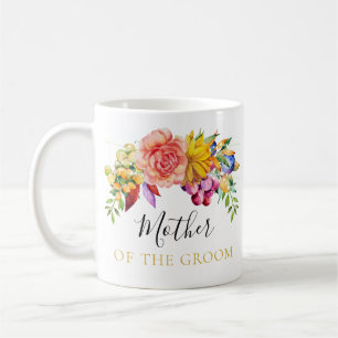 Caneca De Café Mãe do buquê floral do noivo