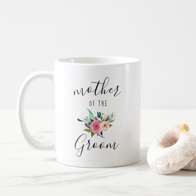 Caneca De Café Mãe do Casamento do Groom, Presente Boho Chic Flor (Com Donut)
