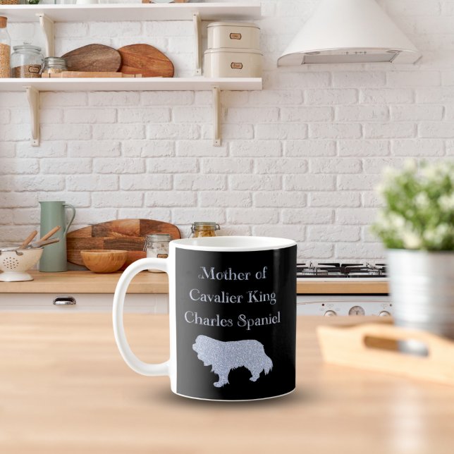 Caneca De Café Mãe do Cavalier King Charles Spaniel Silver (Criador carregado)