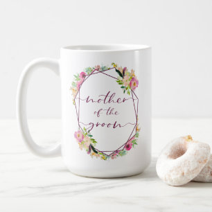 Caneca De Café Mãe do Noivo Blooming Chic Mint & Blush