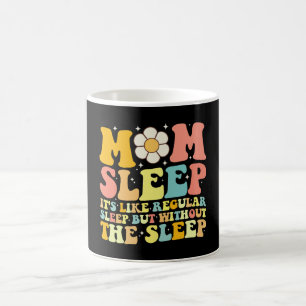 Caneca De Café Mãe Dormir Divertido Dia das Mães Groovy Retrô