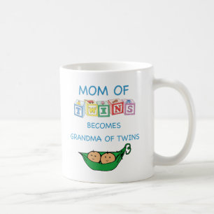 Caneca De Café Mãe e avó dos gêmeos
