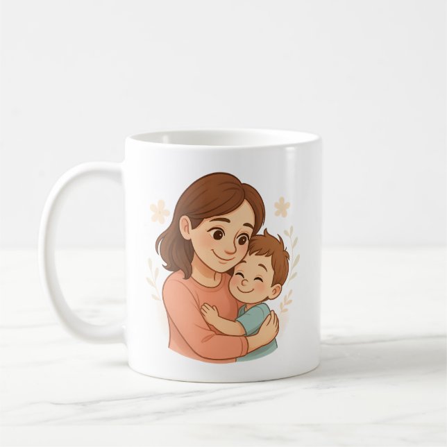 Caneca De Café Mãe e Bebê Abraçando Mug Você É Meu Sol (Esquerda)
