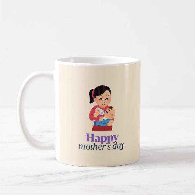Caneca De Café Mãe e bebê, dia de as mães feliz (Esquerda)