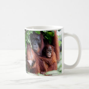 Caneca De Café Mãe e bebê do orangotango