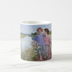 Caneca De Café Mãe e Criança por um rio com Rosas selvagens