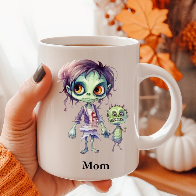 Caneca De Café Mãe e eu personalizados do Halloween (Criador carregado)