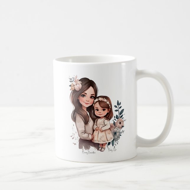 Caneca De Café Mãe e Filha Adoráveis (3) (Direita)