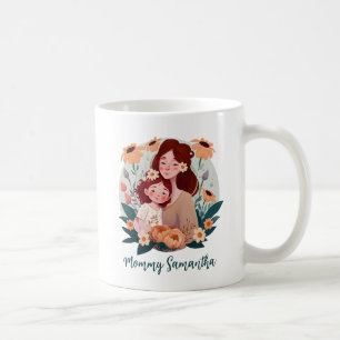 Caneca De Café Mãe e Filha Adoráveis - Quadro Floral (3)