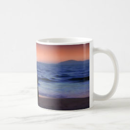 Caneca De Café Mãe e Filha Caminham na Praia (Dia de as mães)