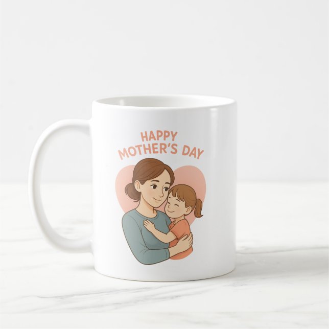 Caneca De Café Mãe e Filha de Arte do Amor (Esquerda)