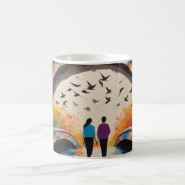 Caneca De Café Mãe e Filha: Passos do Amor