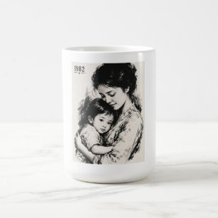 Caneca De Café Mãe e Filho Vintage 1982