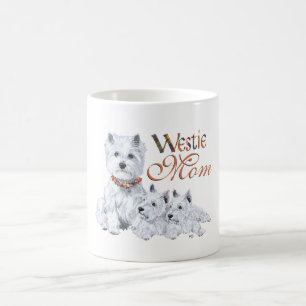 Caneca De Café Mãe e Filhotes do Terrier Branco do Highland Ocide