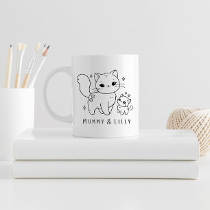 Caneca De Café Mãe e Gato Bonitinho, Família de Correspondência P