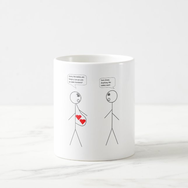 Caneca De Café Mãe e/ou Pai A Ser (Gêmeos) - Chocolate (Centro)