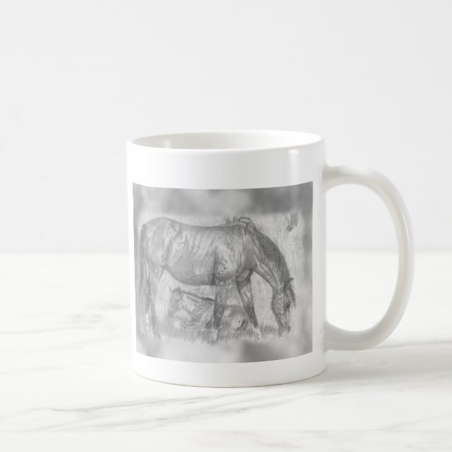 Caneca De Café Mãe e potro (Direita)