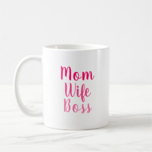 Caneca De Café Mãe esposa chefe na moda de script personalizado 