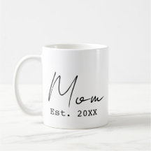 Mãe Est. Script Simples Elegante Preto Branco Nova