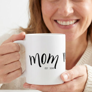 Caneca De Café Mãe Estabeleceu Ano Personalizado Fofo e Elegante 