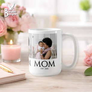 Caneca De Café Mãe Estabeleceu Foto Branco Caps Clássico