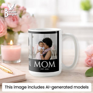 Caneca De Café Mãe Estabeleceu Foto Preta de Bonés Clássicos
