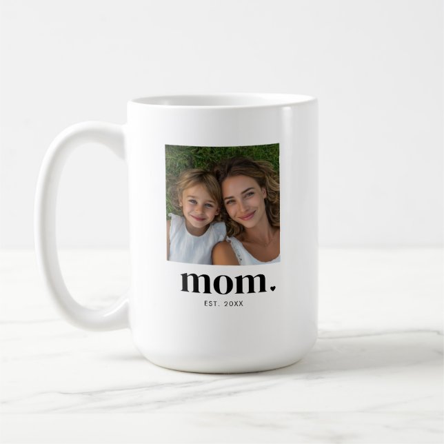 Caneca De Café Mãe Estabeleceu Moderno Preto 2 Foto  (Esquerda)