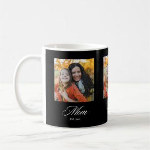 Caneca De Café Mãe Estabeleceu Roteiro Elegante Preto 3 Foto