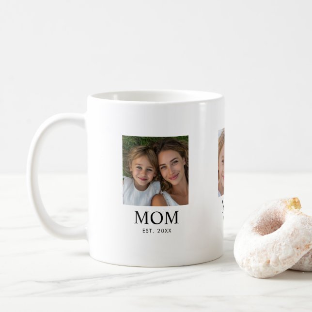 Caneca De Café Mãe Estabeleceu Roteiro Preto 3 Foto (Com Donut)