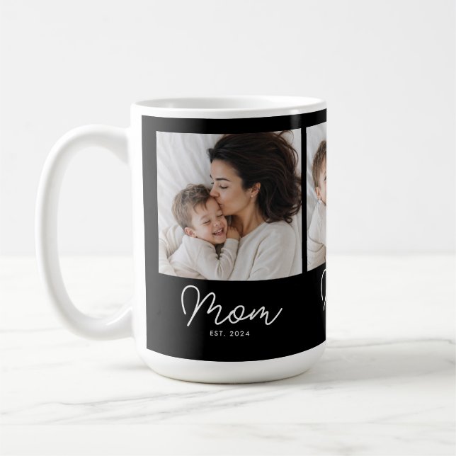 Caneca De Café Mãe Estabeleceu Roteiro Preto 3 Foto (Esquerda)