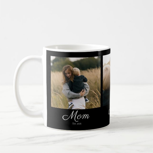 Caneca De Café Mãe Estabeleceu Roteiro Preto 3 Foto (Esquerda)