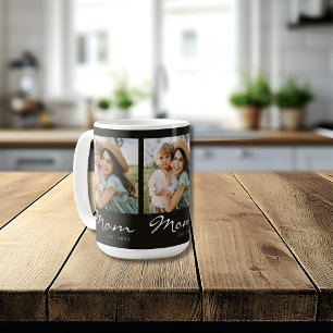 Caneca De Café Mãe Estabeleceu Script Preto 3 Foto