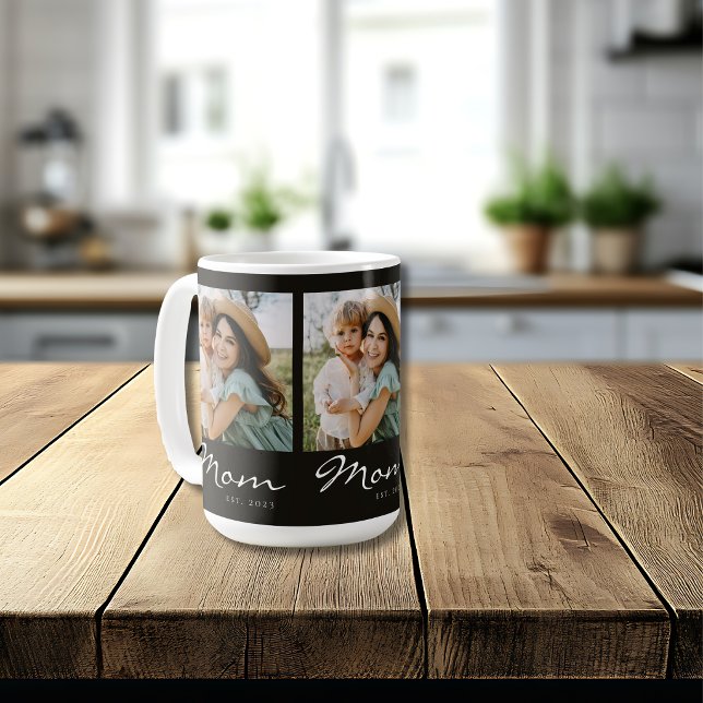 Caneca De Café Mãe Estabeleceu Script Preto 3 Foto  (Criador carregado)