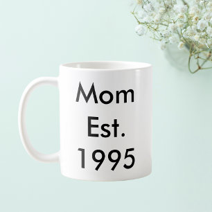 Caneca De Café Mãe Estabelecida Ano Personalizado