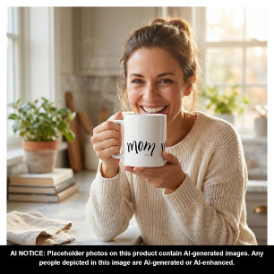 Caneca De Café Mãe Estabelecida Chique Elegante Personalizado Ano