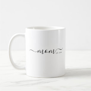 Caneca De Café Mãe Estabelecida com Letra Moderna Preta