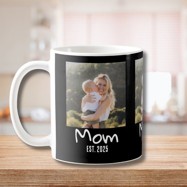 Caneca De Café Mãe Estabelecida Foto Preta (Criador carregado)