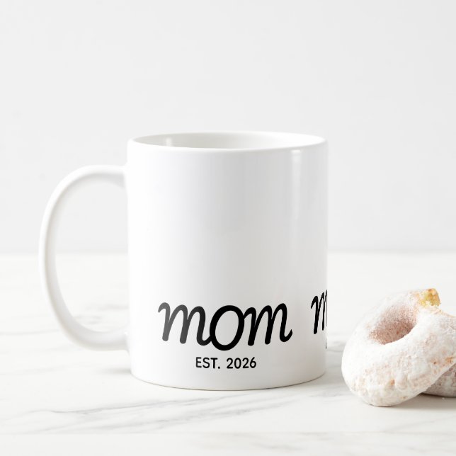Caneca De Café Mãe Estabelecida Novo Presente de Mãe (Com Donut)