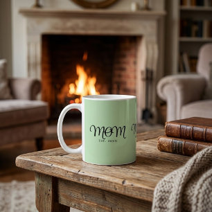 Caneca De Café Mãe Estabelecida Novo Presente de Mãe Rosto Preto