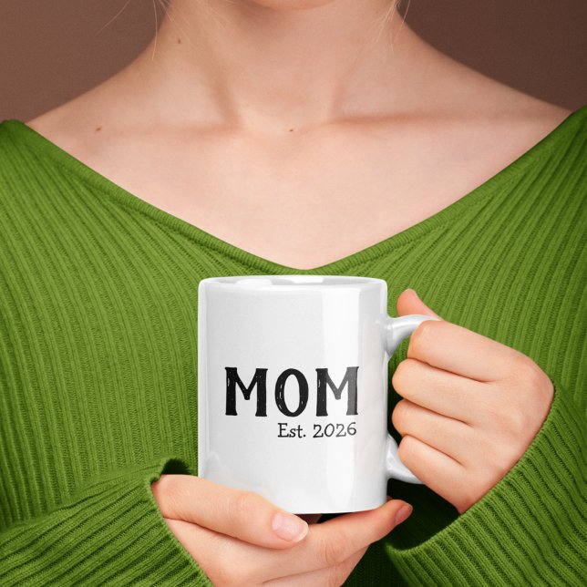 Caneca De Café Mãe Estabelecida Presente de Nova Mãe (Criador carregado)