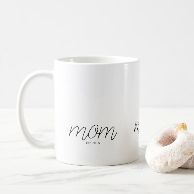 Caneca De Café Mãe Estabelecida Roteiro Preto (Com Donut)