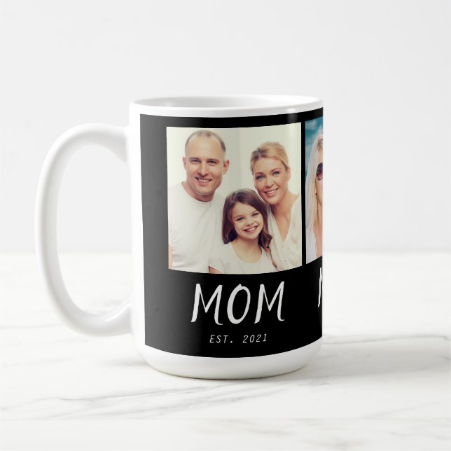 Caneca De Café Mãe Estabelecida Roteiro Preto 3 Foto (Esquerda)