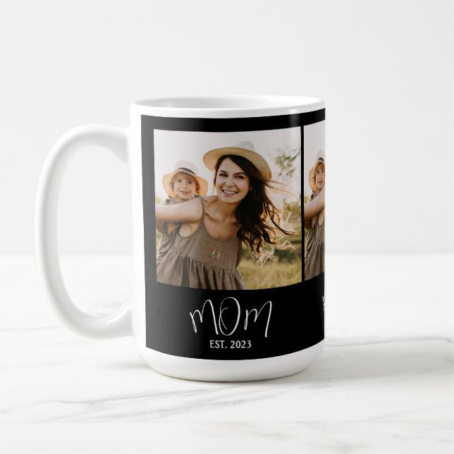 Caneca De Café Mãe Estabelecida Roteiro Preto 3 Foto (Esquerda)