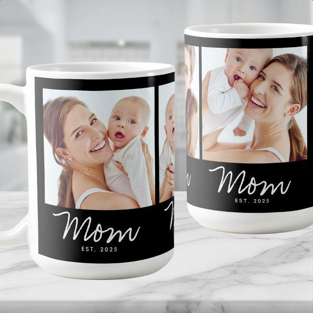 Caneca De Café Mãe Estabelecida Roteiro Preto 3 Foto (Criador carregado)