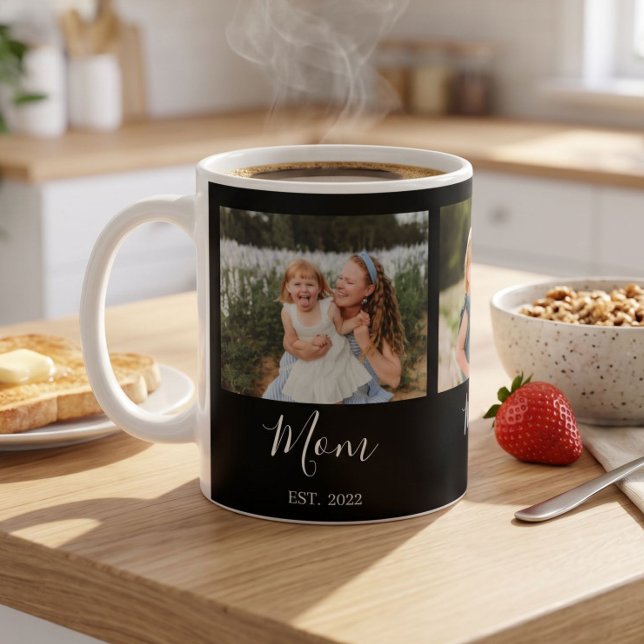 Caneca De Café Mãe Estabelecida Roteiro Preto 3 Foto (Criador carregado)