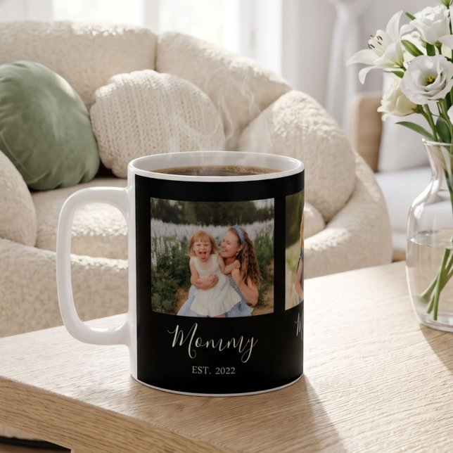 Caneca De Café Mãe Estabelecida Roteiro Preto 3 Foto (Criador carregado)
