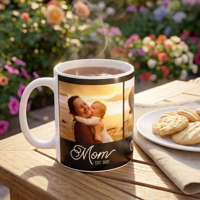 Caneca De Café Mãe Estabelecida Roteiro Preto 3 Foto (Criador carregado)