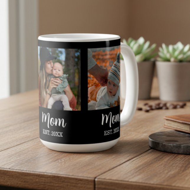 Caneca De Café Mãe Estabelecida Roteiro Preto 3 Foto (Criador carregado)